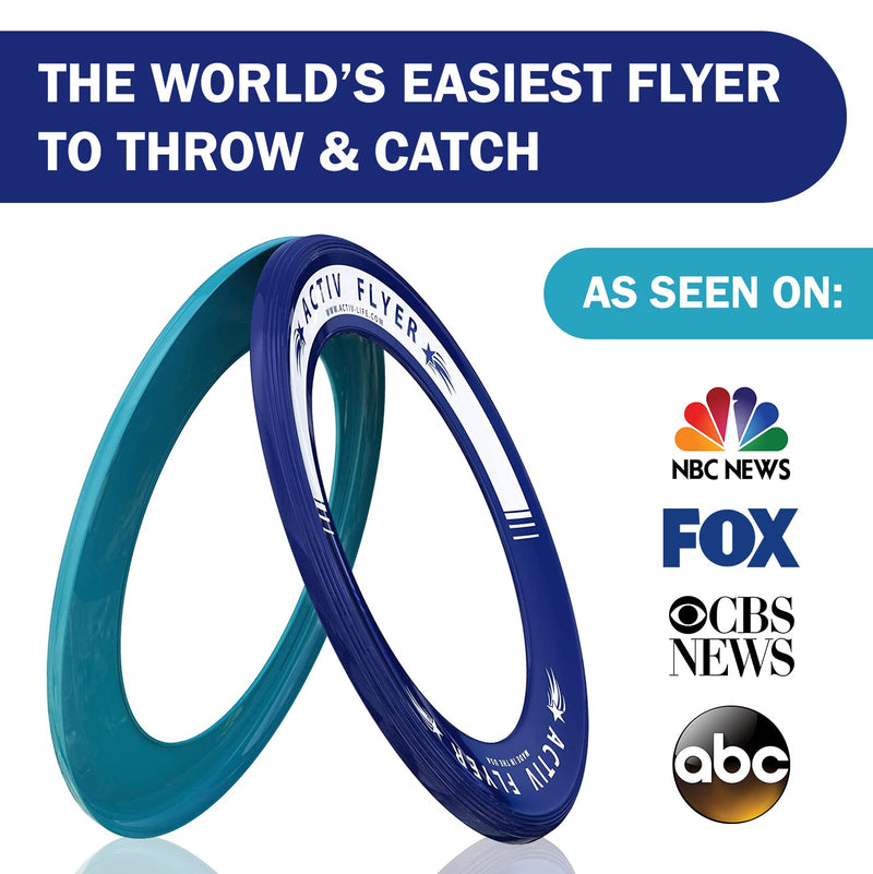 Activ Life Kid's Flying Rings [2 Pack] Fly Straight & Don’t Hurt - 80% Lighter Than Standard Flying Discs - Replace Screen Time with Healthy Family Fun - Get Outside & Play! Made in USA Cyan/Blue - BeesActive Australia