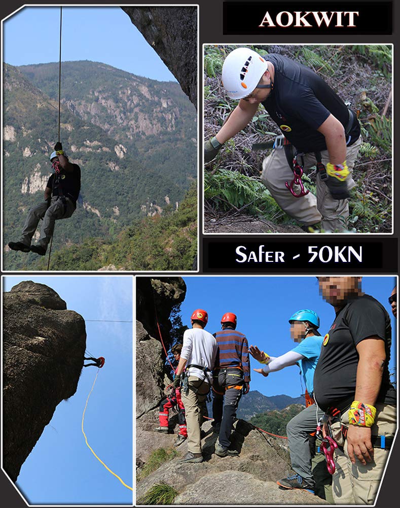 50KN Rescue Figure, 8 Descender Large Bent-Ear Belaying and Rappelling Gear Belay Device Climbing for Rock Climbing Peak Rescue 7075 Aluminum Alloy Red - BeesActive Australia
