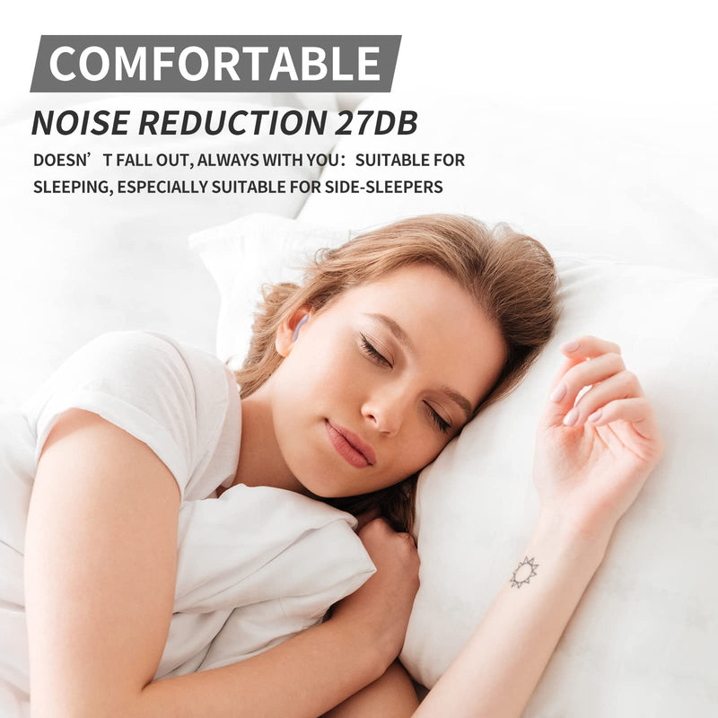 Silicone Moldable Earplugs, 27dB SNR, 5 Pairs, Ear Plugs for Swimming, Sleeping and Reading by Lysian (Transparent Color) Transparent Color - BeesActive Australia