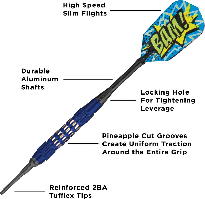 [AUSTRALIA] - Viper GLD Comix Soft Tip Darts 18 Gram Blue (BAM) 