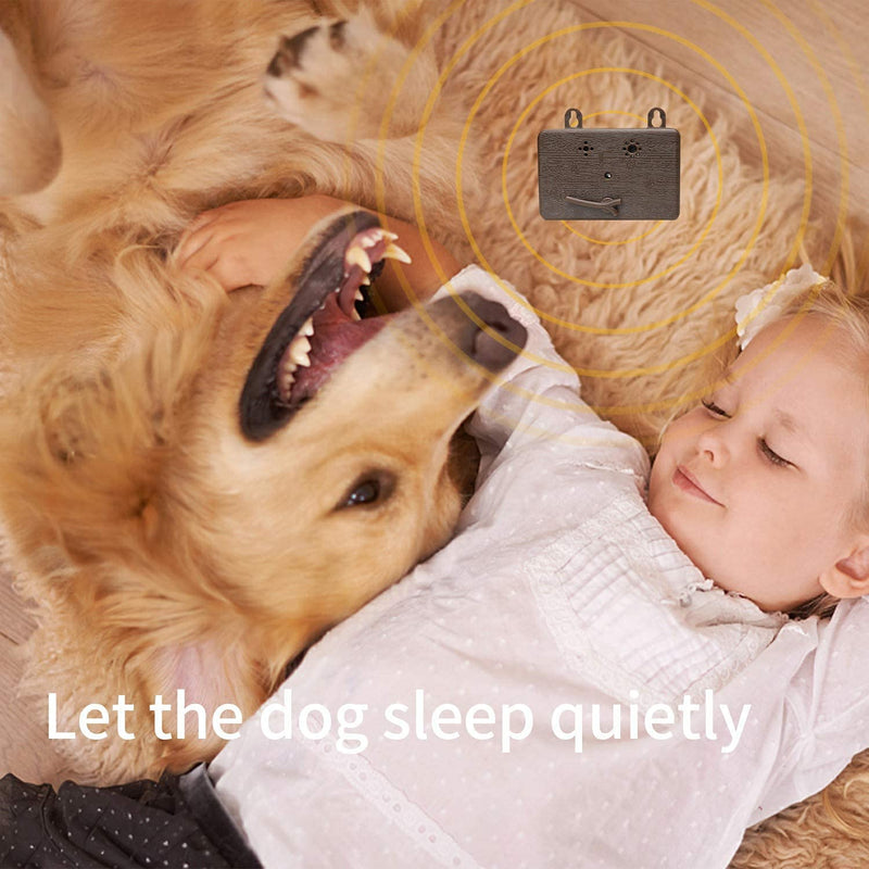 Elekhom Outdoor Bark Control Device, Ultrasonic Stop Barking, Sonic Bark Deterrents Dog Silencer Bark Box for Small Medium Large Dogs Brown - BeesActive Australia