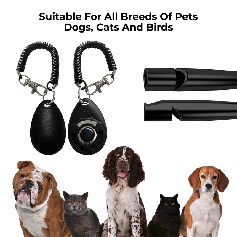 ECOMBOO Dog Whistle and Clicker Set with Straps- ABS Material-Standardized Frequency-Ultrasonic Clicker Training for Dogs and Whistle to Stop Barking. (Standardized Whistle and clicker Set) - BeesActive Australia