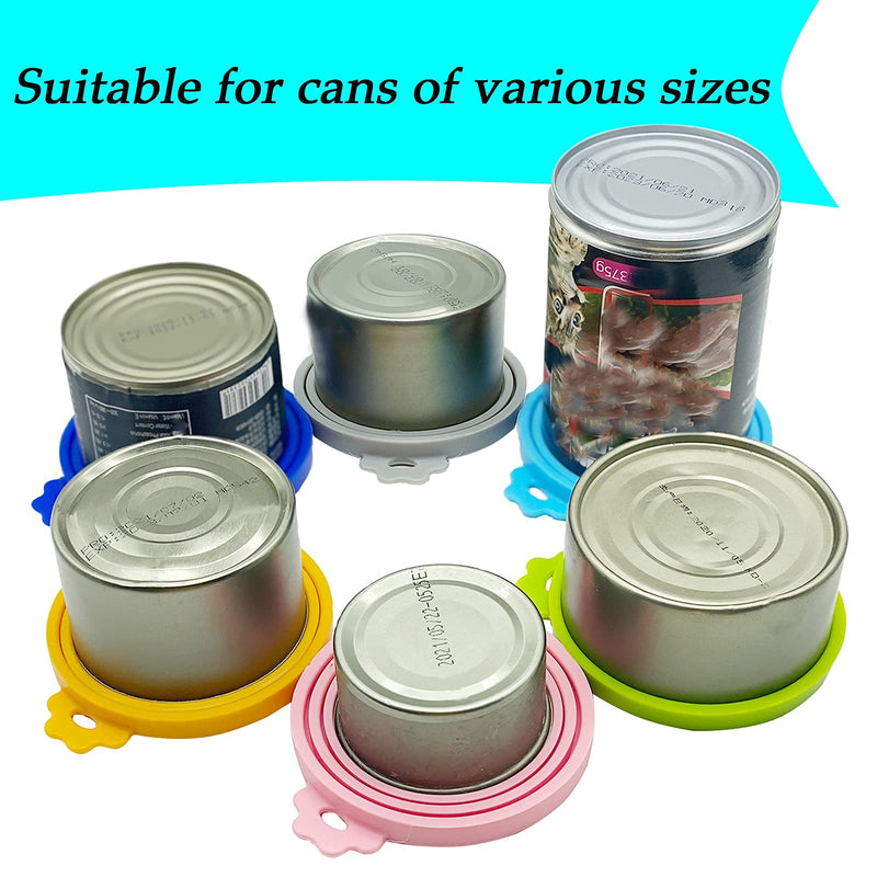 DORUI Pet Food Can Covers, Universal BPA Free Silicone Dog Cat Can Lids, Fit Most Standard Size Dog and Cat Cans 6 pack 6 Mixed colors - BeesActive Australia
