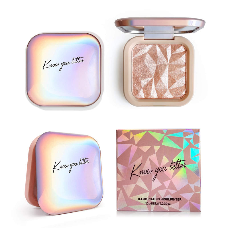 LSxia Highlighter Makeup Palette Shimmer Contour Palette Powder for Brighten Face Contour Gold Cheek Highlight Makeup, Long Lasting Highlighter Powder with Mirror for Illuminator Makeup (RAINBOW GLOW) #04 Rainbow Glow - BeesActive Australia