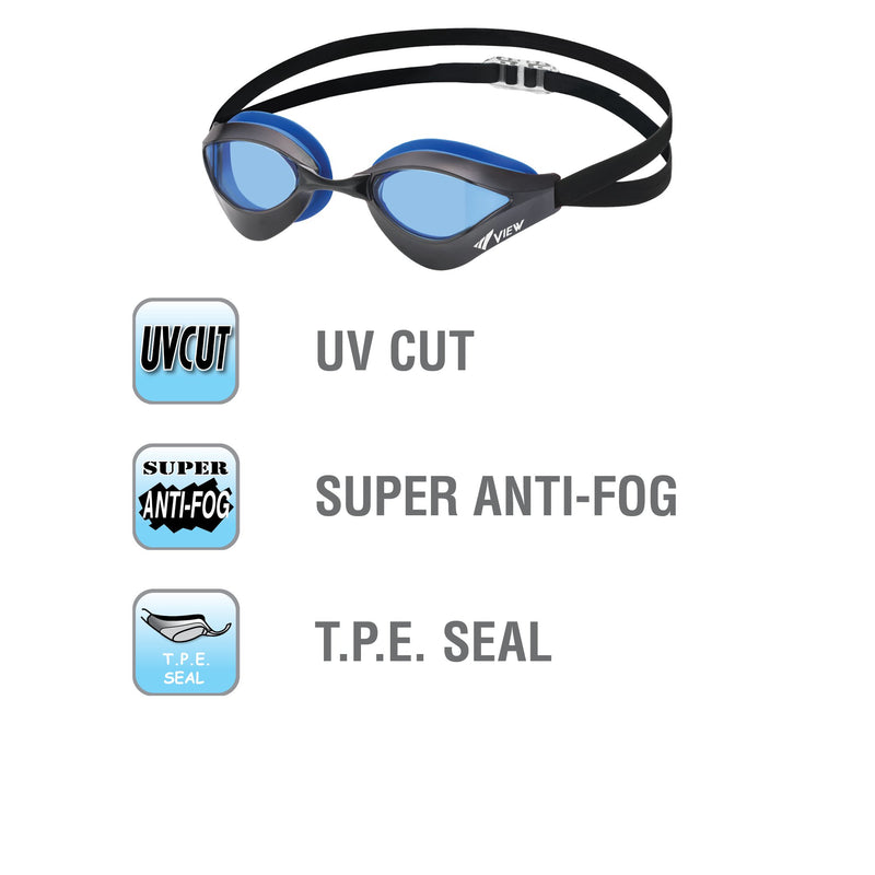 [AUSTRALIA] - VIEW Swimming Gear V-230 Blade Orca Racing Swim Goggles Blue 