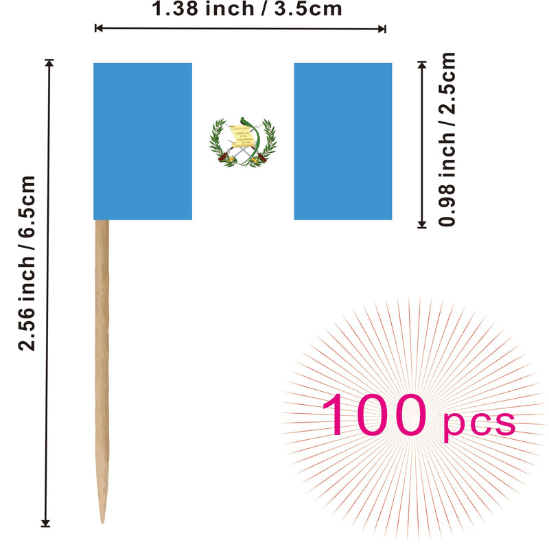 Guatemala Toothpick Flag Guatemalan Country Small Mini Cocktail Fruit Cupcakes Toppers Food Stick Flags Decorations,100 Pack - BeesActive Australia