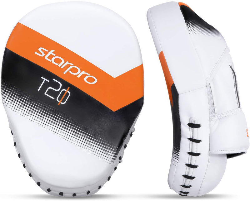 [AUSTRALIA] - Starpro Boxing Mitts Focus Pads - Great for MMA Kickboxing Martial Arts Muay Thai Karate Training | Hook and Jab Curved Target Hand Pads Synthetic Leather | Padded Punching Coaching Strike Arm Shield Orange One Size 