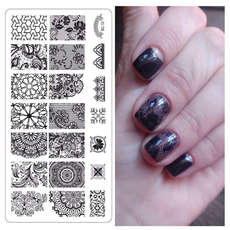 WOKOTO Nail Art Image Stamp Stamping Plates Kit With 6 Plates Set Spring Flower Animal Nail Stamp Template - BeesActive Australia