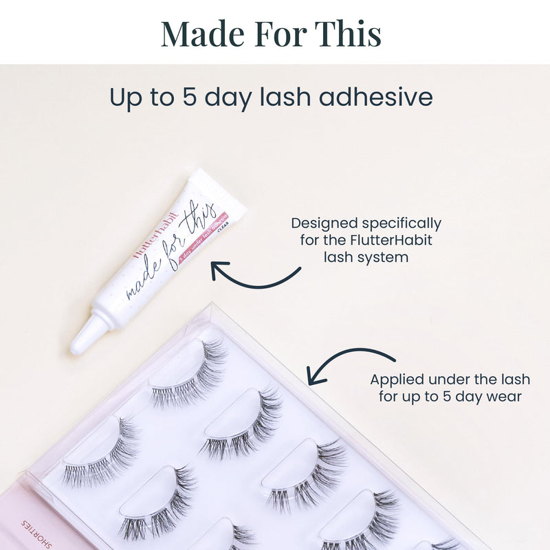 FlutterHabit Made for This Adhesive Lash Glue for Eyelash Extensions - Your Ultimate All-Day Hold Lash Cluster Glue for Effortless, Stunning, and Long-Lasting Eyelashes - All-in-one Lash Glue - BeesActive Australia