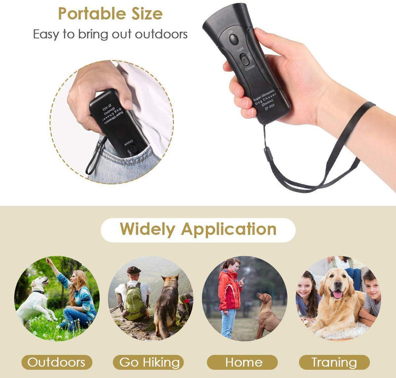Amazingbuy Ultrasonic Dog Trainer Device Electronic Dog Deterrent/Dog Barking Control Devices Training Tool Stop Barking Sonic Dog Repeller (Black) - BeesActive Australia