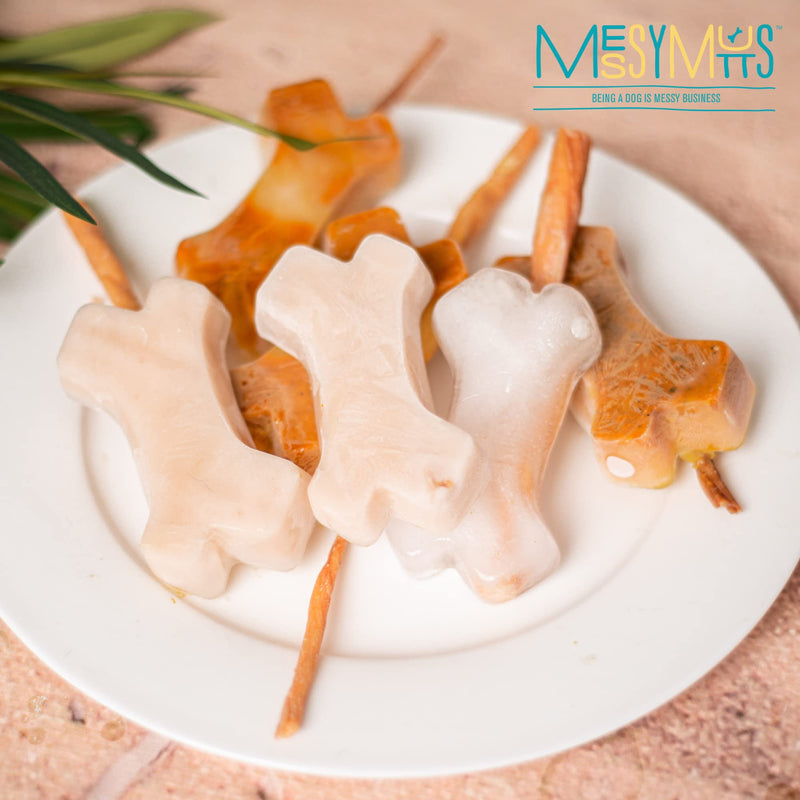 Messy Mutts Framed Silicone Popsicle Mold | 10” x 10” Tray | 6 Easy to Fill Treats Per Tray | 1.5 oz and 3 oz Fill Lines for Perfect Pour | DIY Dog Pupsicle Popsicle Mold | Dishwasher Safe Blue - BeesActive Australia