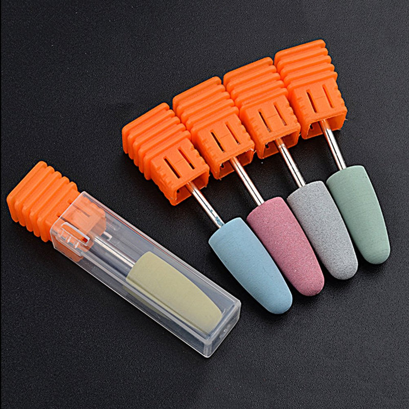 Mobestech 1pc Tapered Silicone Nail Drill Bits Nail Art Bits Nail Polish Head Round Cutter Nail File Bit Nail Grinding Head for Nail Art Tools, Random Style - BeesActive Australia