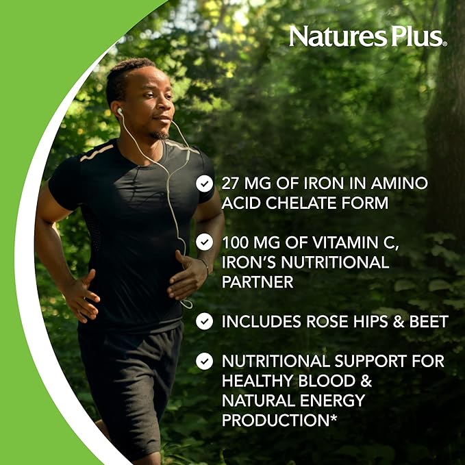 Nature's Plus - Herbs and Vitamin C Chewable Iron - 90 Chewable Tablets - BeesActive Australia