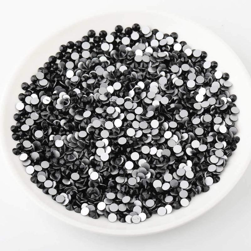 Beadsland 1440 Piece Flat Back Crystal Rhinestones Round Gems,1.3mm-6.5mm,Black(SS3(1.3-1.4mm)) - BeesActive Australia