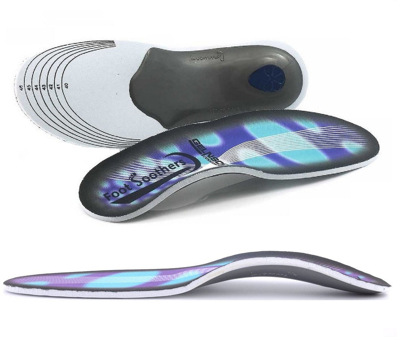 Foot Soothers Premium Orthotic Gel High Arch Support Insoles, Gel Heel Pad, 3D Arch Support Plantar Fasciitis Supports UK Mens 3 - 7 - BeesActive Australia