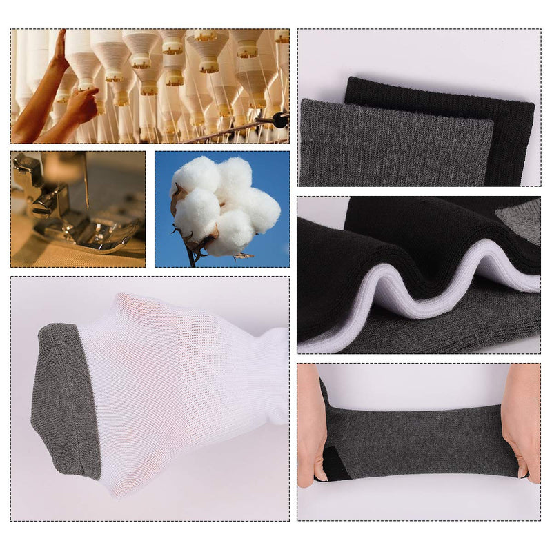 COOVAN 12 Pairs Mens Cushion Ankle Socks Men 12 Pack Low Cut Comfort Breathable Casual Socks Black-12 Pack - BeesActive Australia