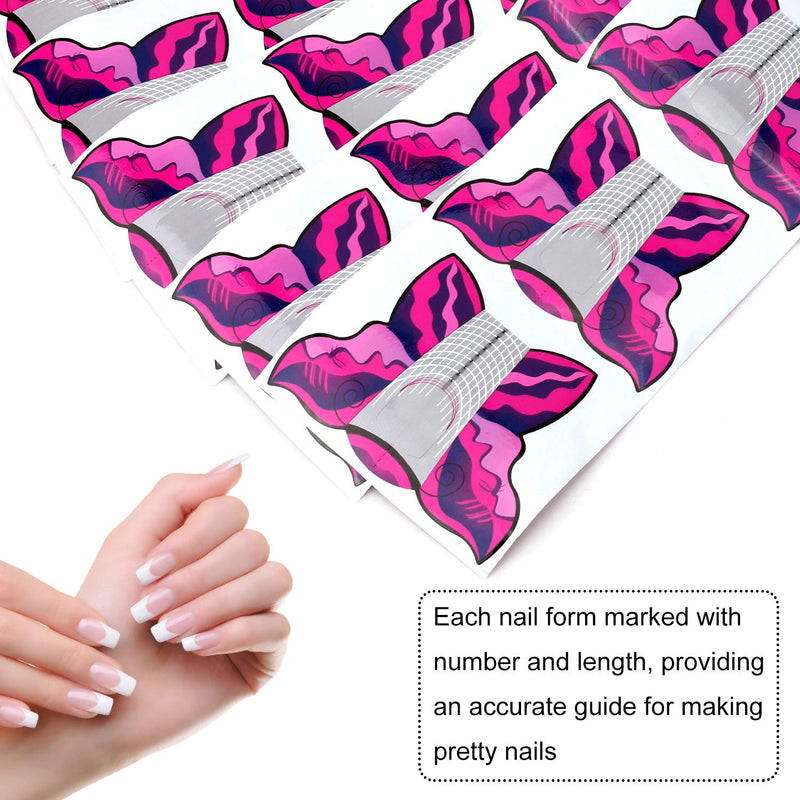 MWOOT 100 Pieces Nail Form Sticker, Professional Nail Extension Nail Art Guide Form Self-Adhesive Sticker, DIY Extension Gel Nail Art Tip - Butterfly-shape - BeesActive Australia