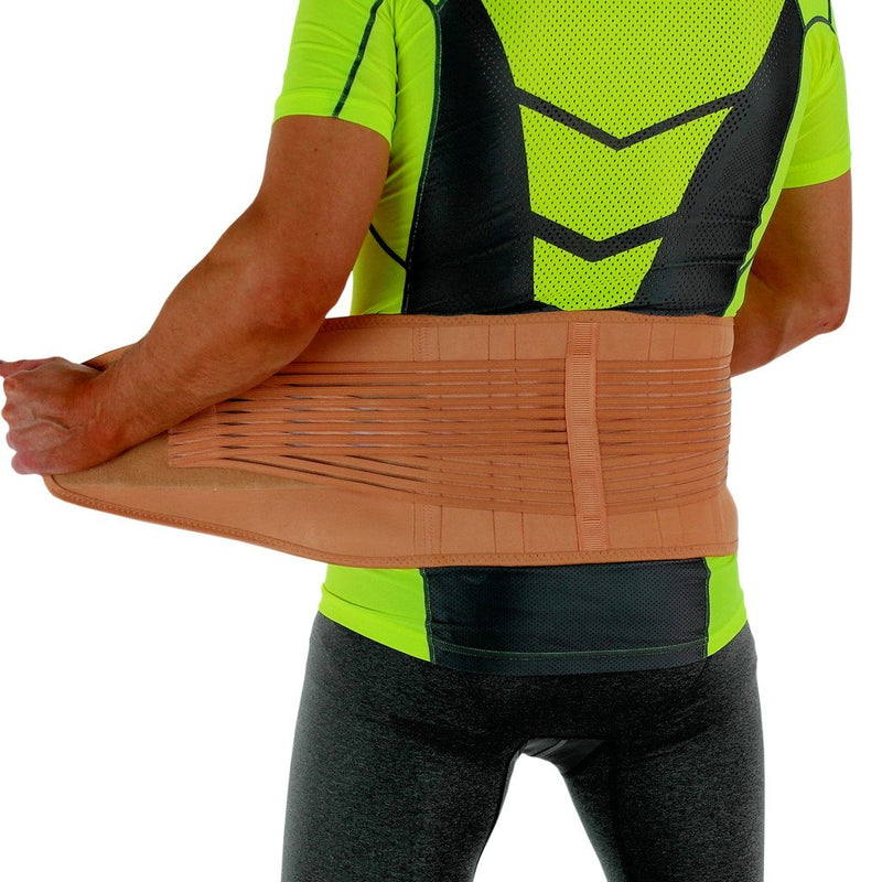 NeoPhysio Beige Neoprene Adjustable Lower Back Support Lumbar Brace Size Large Large 32-36" - BeesActive Australia