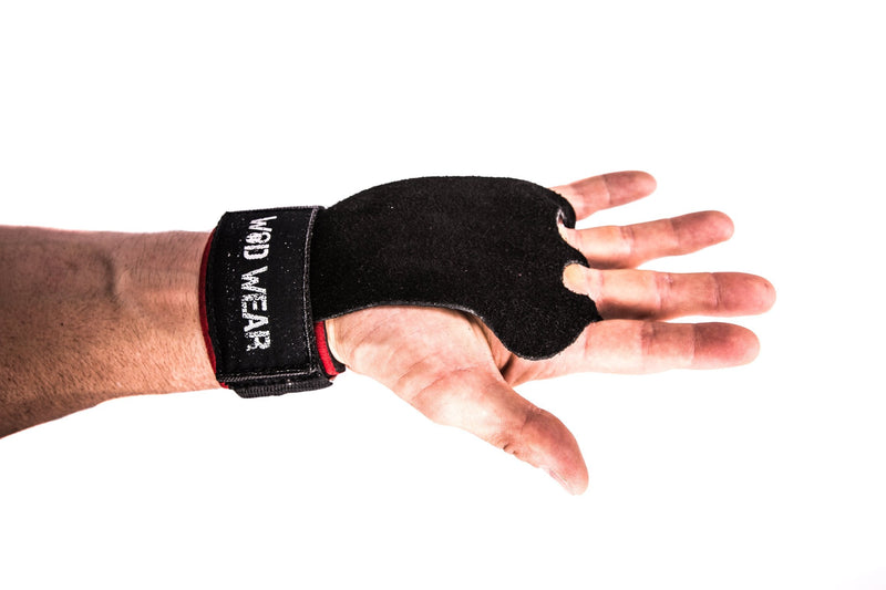 Pull-up Hand Grips with Wrist and Leather Hand Wrap Protection for Cross-Training, Gymnastics, Fitness, Exercise, Skills and Drills, WODs, Olympic Weightlifting 100% Red Small - BeesActive Australia