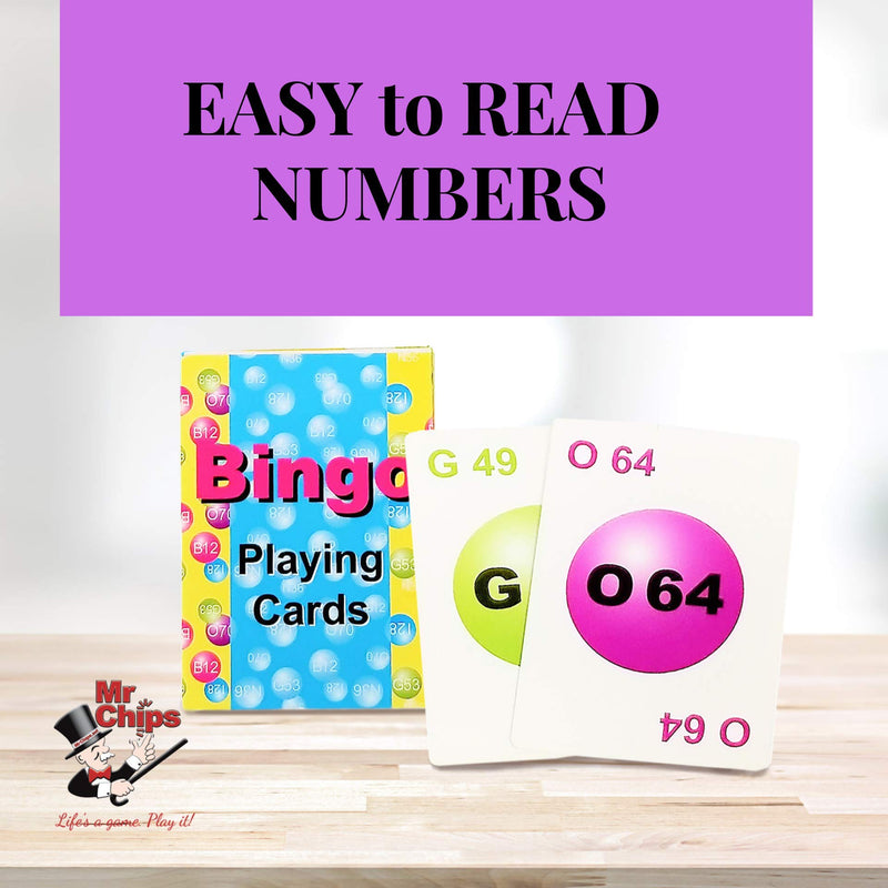 [AUSTRALIA] - MR CHIPS Professional Plastic Coated Bingo Playing Cards - 75 Deck of Cards - Colorful 