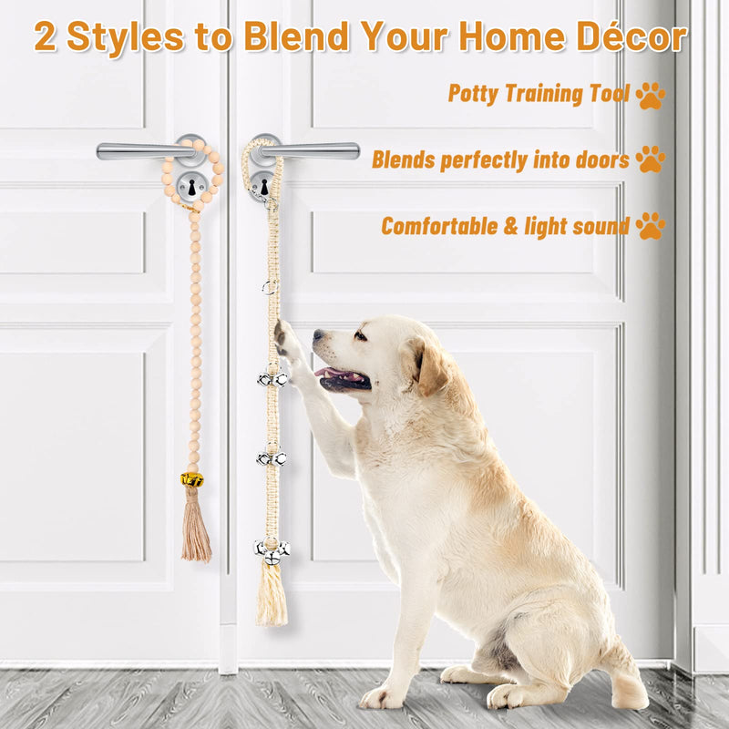 HOSFROLL Dog Doorbell, Dog Bell for Door Potty Training Bell Dog Supplies Door Bell for Dogs to Ring to Go Outside Puppy Training Potty Bells Sliver Bell,2 Pack - BeesActive Australia