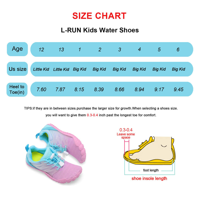 L-RUN Kids Water Shoes Boys Girls Water Hiking Shoes Indoor Outdoor Quick Dry Athletic Sneaker Shoes 5 Big Kid Navy - BeesActive Australia
