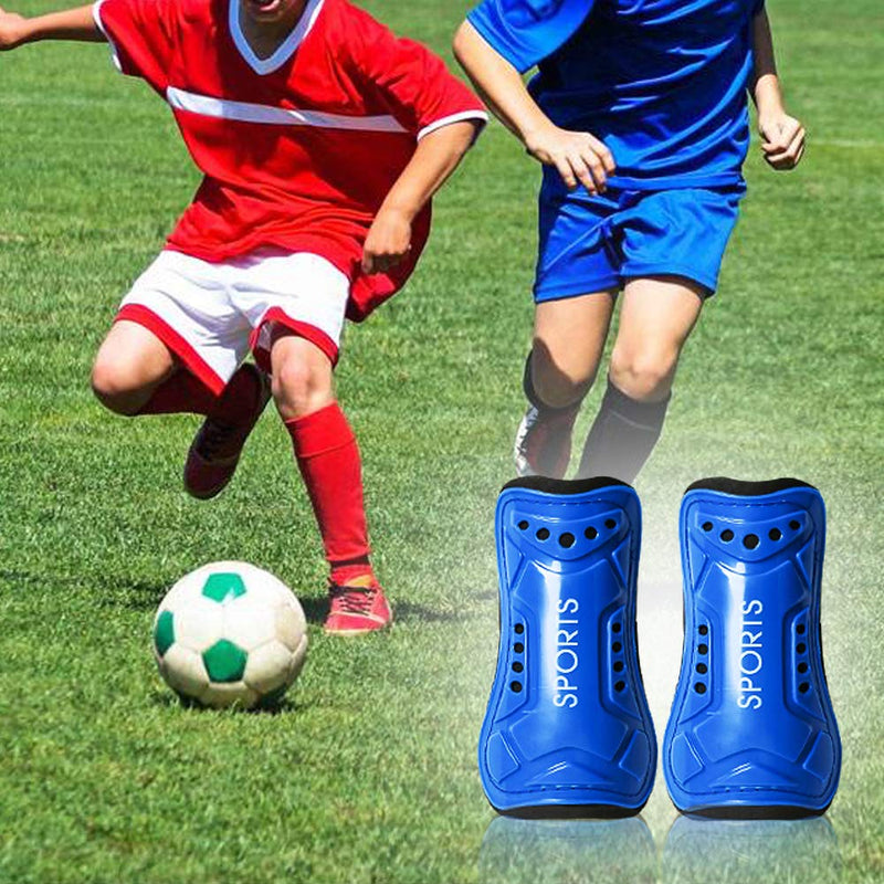 cGy Soccer Shin Guards, Youth Soccer Shin Pads, Breathable and Lightweight Child Calf Protective Gear Soccer Equipment for 3-15 Years Old Boys Girls Toddler Kids Teenagers M 3'10 - 4'8 Tall 02 Pairs Black + Blue - BeesActive Australia