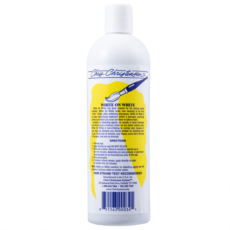 Chris Christensen Shampoo & Conditioner 16 oz Bundle, White on White Shampoo + Ice on Ice Detangling Conditioner Spray, Groom Like a Professional, Made in USA - BeesActive Australia