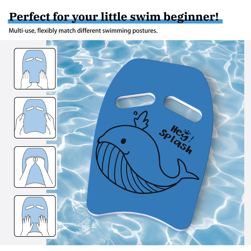 HeySplash Swim Kickboard for Kids, Swimming Training Kickboard, Cute Pattern Swim Training Aid for Children, Pool Exercise Equipments for Beginning Swimmers Safety Swim Board Auxiliary Whale Blue - BeesActive Australia
