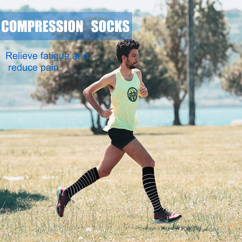 4 Pairs Compression Socks - Compression Socks for Women & Men Circulation - Best Support for Nurses, Running, Athletic F-multicoloured 01 Small-Medium - BeesActive Australia