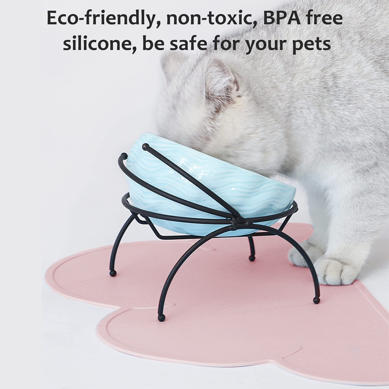 DesignSter Lucky Pet Food Tray – Top Grade Cloud Silicone Feeding Mat Pad Anti-Slip Waterproof Dog Cat Bowl Placemat Lilac - BeesActive Australia