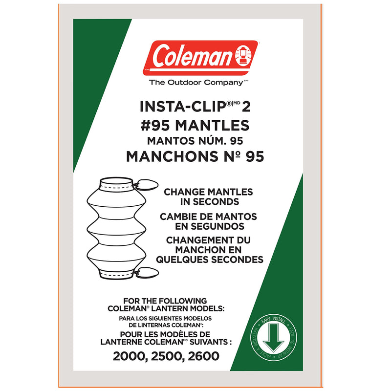 Coleman #95 Insta-Clip Accordion Shape Mantle 2-packs of 2 (4 Total Mantles) - BeesActive Australia
