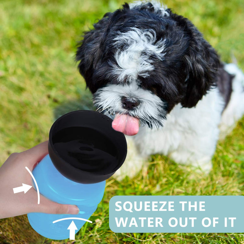 Pet Water Bottle,Dog Travel Water Bottle for Dogs,Upgraded 2 in 1 Drinking Cup Dispenser for Pets,with 2 Collapsible Bowls,Leakproof Foldable Food Bowl for Outdoor Travel Walking Hiking BPA Free - BeesActive Australia