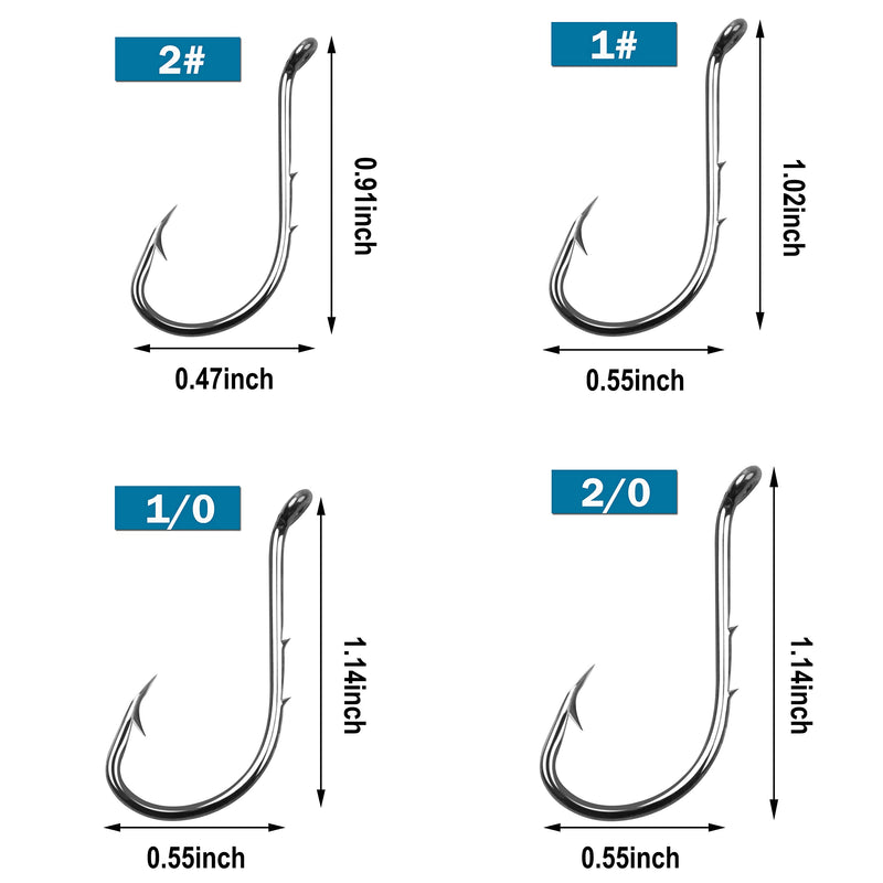100pcs Octopus Baitholder Fishing Hooks, Sharp Barbed Beak Fish Hooks Black High Carbon Steel Circle Jig Hook Size: 8# - 6/0# 1/0-100PCS - BeesActive Australia