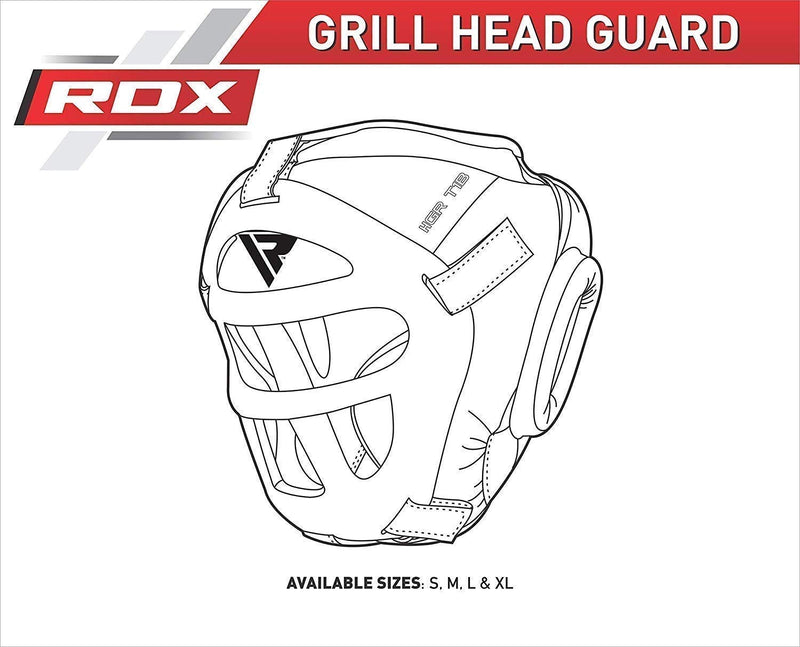 [AUSTRALIA] - RDX Headguard for Boxing, MMA Training - Head Guard with Removable Face Grill, Cheeks, Ear, Mouth Protection-Headgear for Muay Thai, Grappling, Sparring, Kickboxing, Karate, Taekwondo, Martial Arts Black Medium 