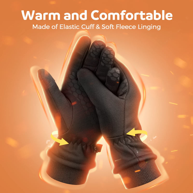 FREETOO Winter Gloves Women Windproof with Thermal Fleece Lining, [Anti-Slip] Touchscreen Running Gloves for Cold Weather Black Small - BeesActive Australia