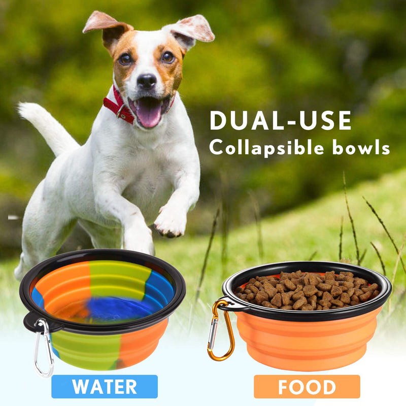 Pet Water Bottle,Dog Travel Water Bottle for Dogs,Upgraded 2 in 1 Drinking Cup Dispenser for Pets,with 2 Collapsible Bowls,Leakproof Foldable Food Bowl for Outdoor Travel Walking Hiking BPA Free - BeesActive Australia