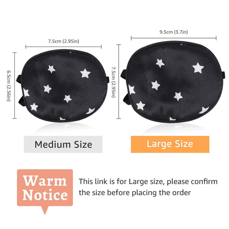 eZAKKA Eye Patches for Adults Kids, 2 Pieces Silk Elastic Lazy Eye Patch for Amblyopia Strabismus (L, Black with Star+Navy) L - BeesActive Australia