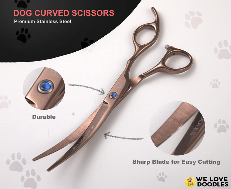 We Love Doodles Dog Grooming Scissors Kit - Dog Grooming Shears - Curved Dog Grooming Scissors - Thinning Scissors For Dogs - Best Grooming Scissors For Goldendoodles - BeesActive Australia
