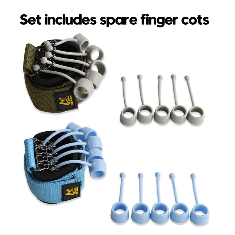 Finger Strengthener Exercise Trainer Hand Yoga Equipment for Finger Resistance Stretching Rehabilitation Fitness 20Lb+40Lb Assist - BeesActive Australia