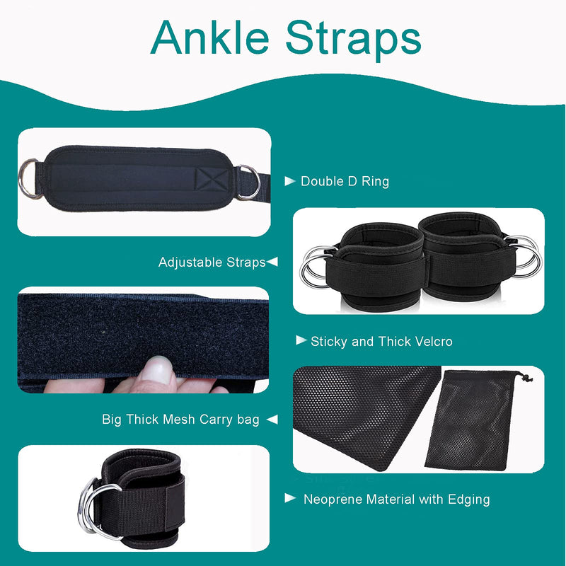 CORECISE Booty Ankle Resistance Bands with Cuffs, Ankle Strap with Resistance Bands,Legs Resistance Bands with Ankle Strap, for Kickbacks and Hip Glute Training Exercises - BeesActive Australia