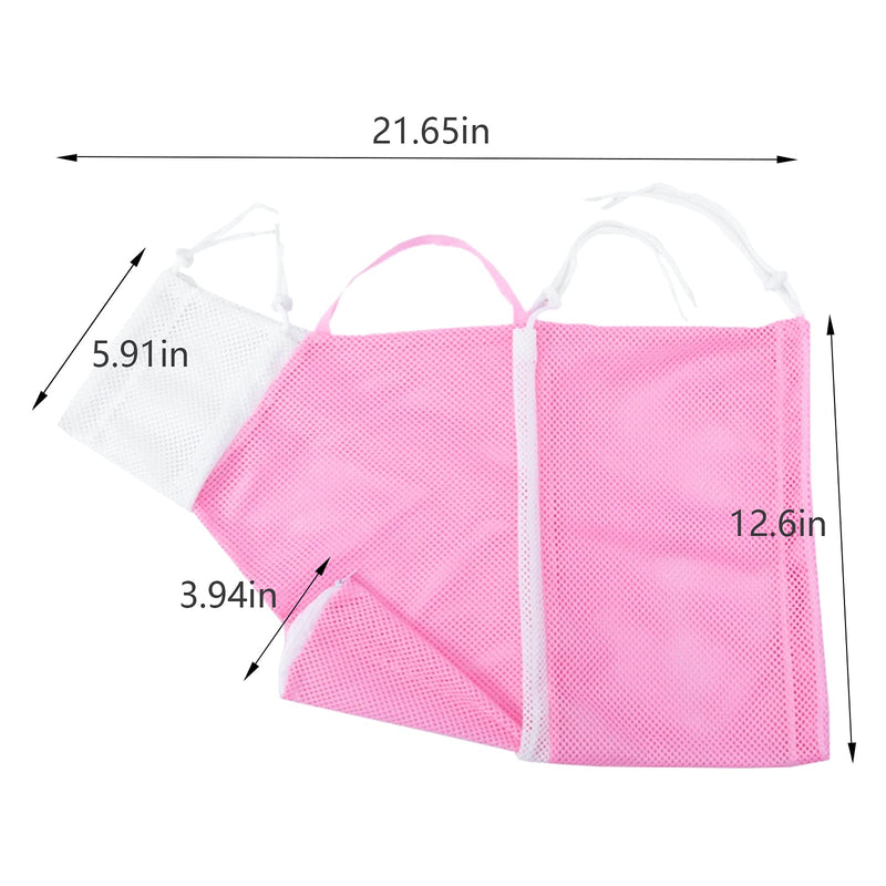 EOMTUR 2Pcs Cat Bathing Bag Cat Shower Bag Cat Washing Bag Cat Bathing Restraint Cat Grooming Bag Cat Restraint Bag Adjustable Cat Bag for Bathing (Gray & Pink) - BeesActive Australia