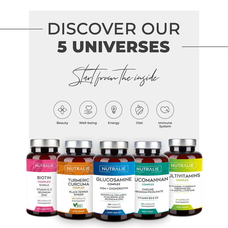 Collagen + Hyaluronic Acid + Coenzyme Q10 + Vitamins A, C, D and B12 + Zinc | for Skin, Joints and Hair | Hydrolysed Collagen 60 Capsules | Nutralie - BeesActive Australia