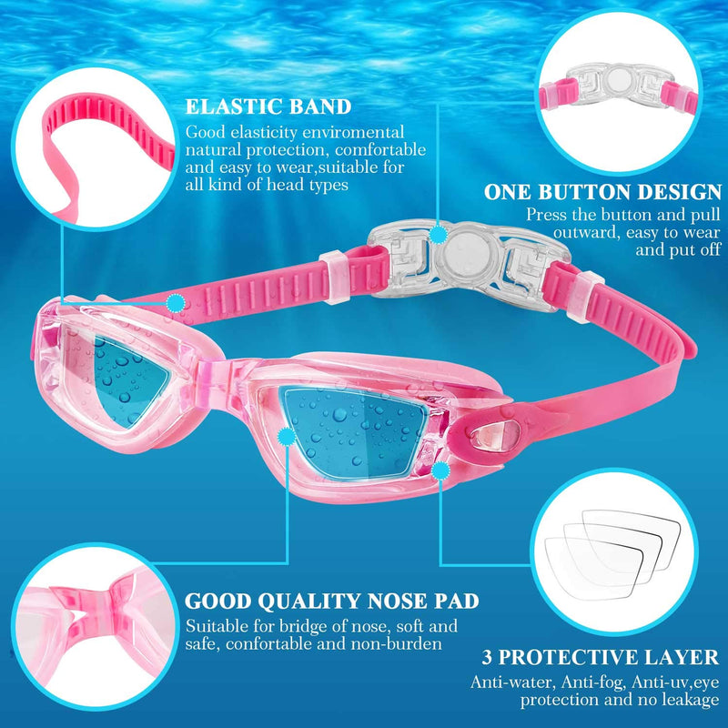 Kids Swim Goggles, 2 Packs Swimming Goggles for Kids Girls Boys and Child - BeesActive Australia