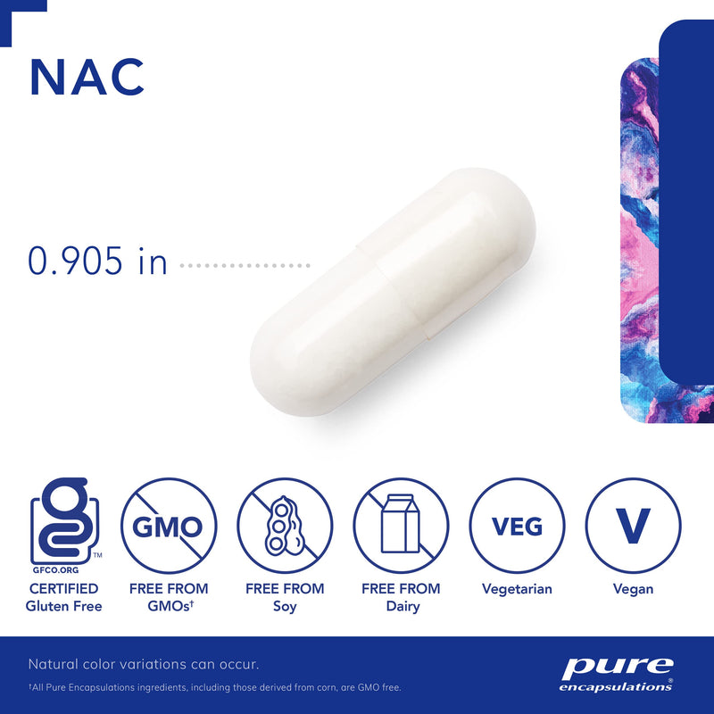 Pure Encapsulations NAC 900 mg - N-Acetyl Cysteine Amino Acid Supplement for Lung & Immune Support, Liver & Antioxidants* - 120 Capsules 120 Count (Pack of 1) - BeesActive Australia