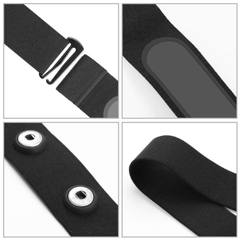 COOSPO Replacement Chest Strap for Heart Rate Monitor, Chest Strap, Compatible with Polar Garmin Wahoo COOSPO SUNNTO, Buckle Distance 45 mm Black - BeesActive Australia
