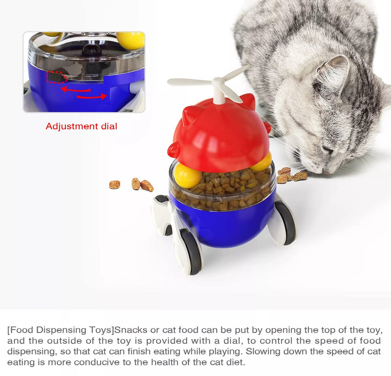 2022 New Hot Pet Products 2022 / Cat Toys / wheel feeder for your cats, interactive cat toys for indoor for exercise / Cat Wheel Teaser Ball Leaker Electric Wheel Rotating Tumbler Automatic Teaser Toy Aqua Blue - BeesActive Australia