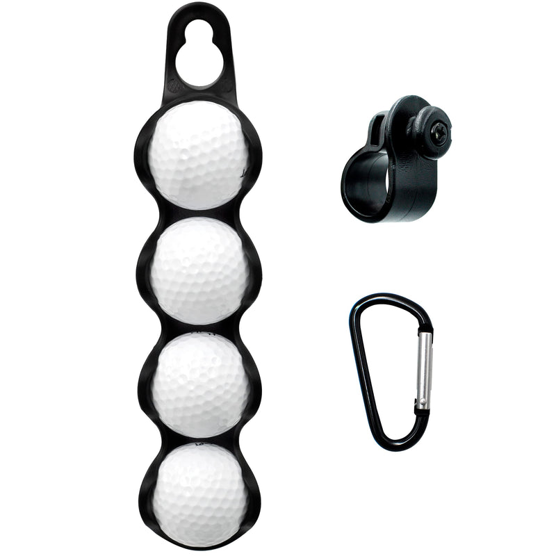 BUKA Golf Ball Holder (Holds 4 Balls) - Includes Carabiner and Clip for Easy Attachment to Bag or Golf cart, Great Gift for Golf Lovers - BeesActive Australia