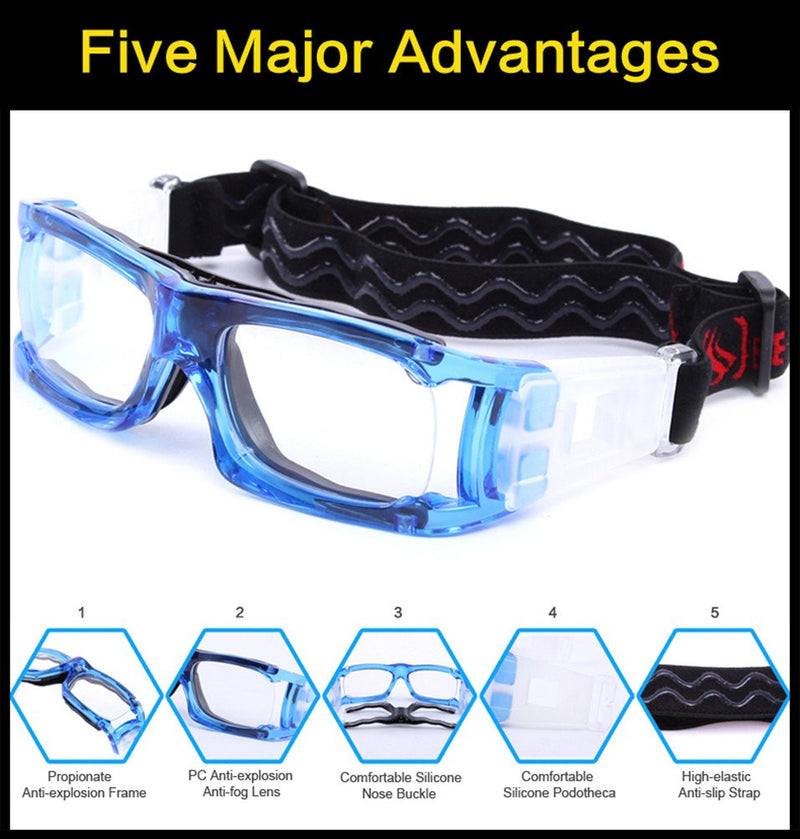 Kagogo Sports Protective Basketball Glasses Safety Goggles for Adults Football Transparent White001 - BeesActive Australia