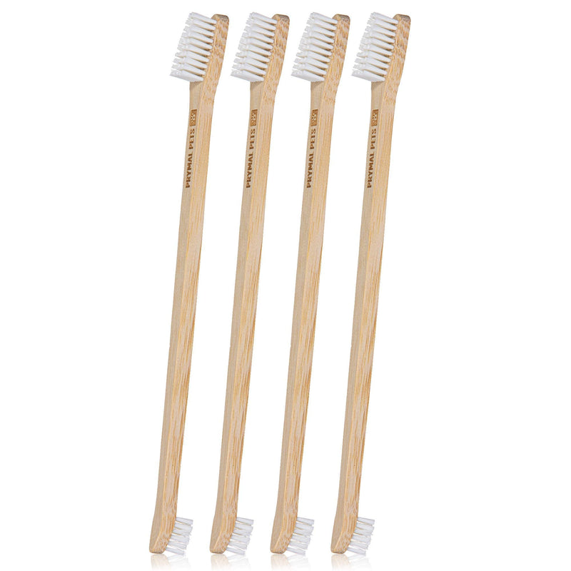 Prymal Pets Dog Toothbrush - 4-Pack Bamboo Toothbrush for Dogs + Cats - Soft Bristles - Gentle Pet Toothbrush for Easy Dog Teeth Brushing Dental Care 4 Count (Pack of 1) - BeesActive Australia